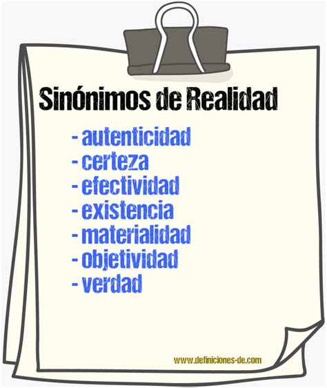 reale sinonimo|realidad sinonimos.